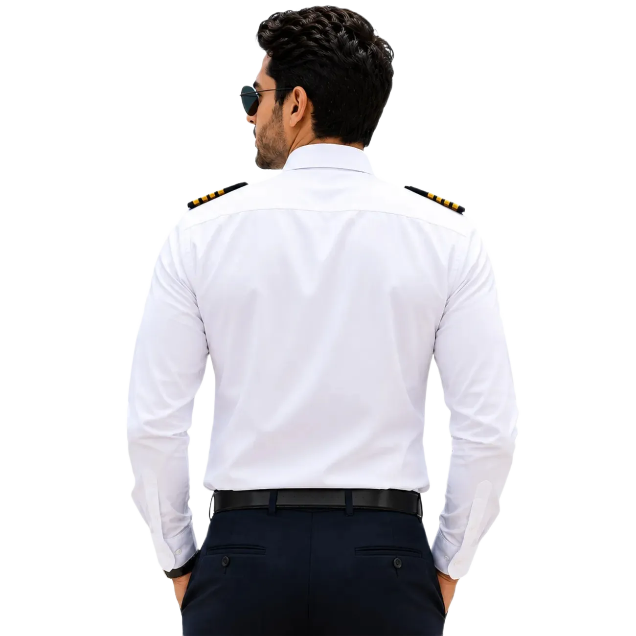 JAHAAZI Premium Airline/Pilot/Merchant Navy Shirt 100% Cotton | shoulder Strap | Pen Holder - Image 2