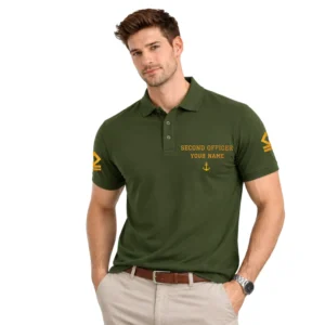 Second Officer polo t-shirt with chest and sleeves embroidery