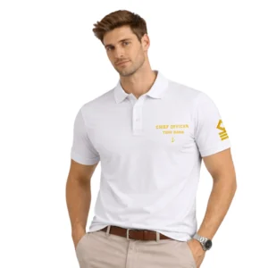 Chief Officer polo t-shirt with chest and sleeves embroidery