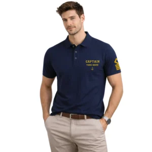 Merchant Navy premium polo t-shirt with chest and sleeves embroidery